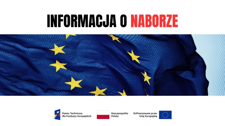 Grafika przedstawia powiewającą flagę Unii Europejskiej - 12 złotych gwiazd na granatowym tle